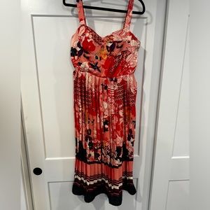 Floral Red Midi Dress